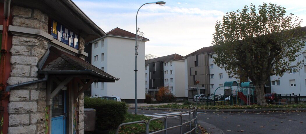 Différentes vues du quartier des Evoironnes à Sochaux, dans le Doubs