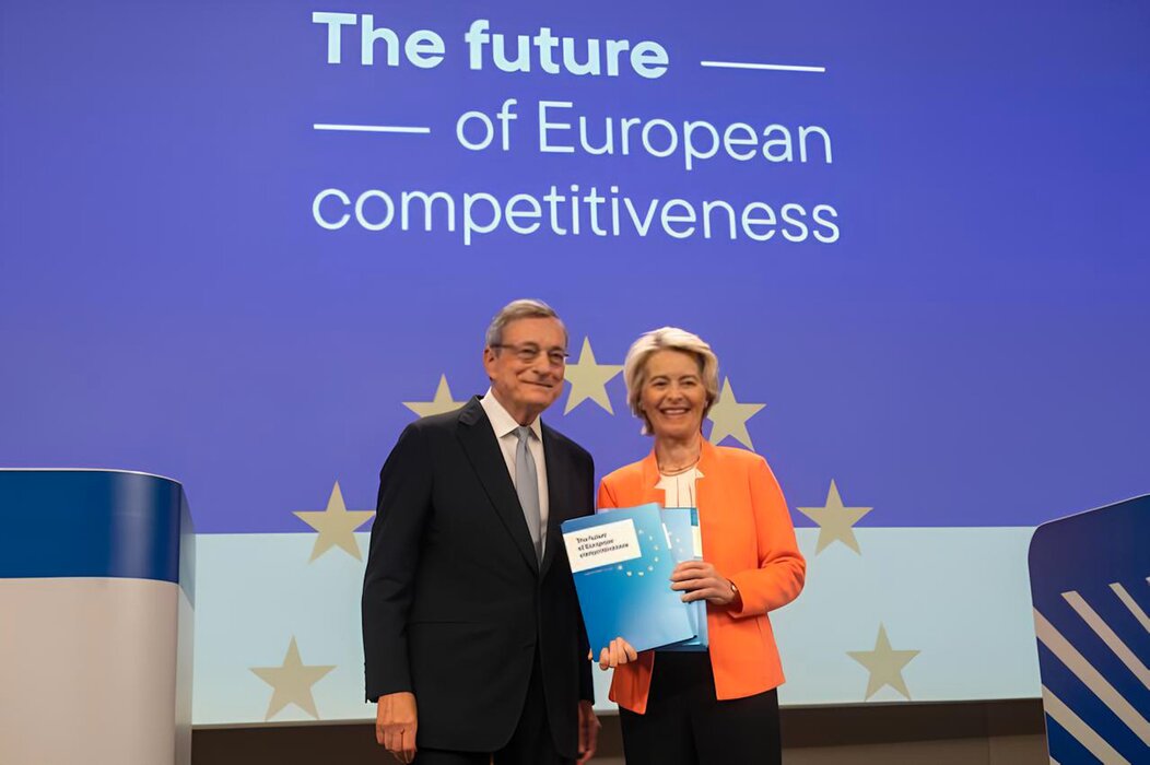 Photo d'Ursula Von Der Leyen et l'ancien président de la BCE