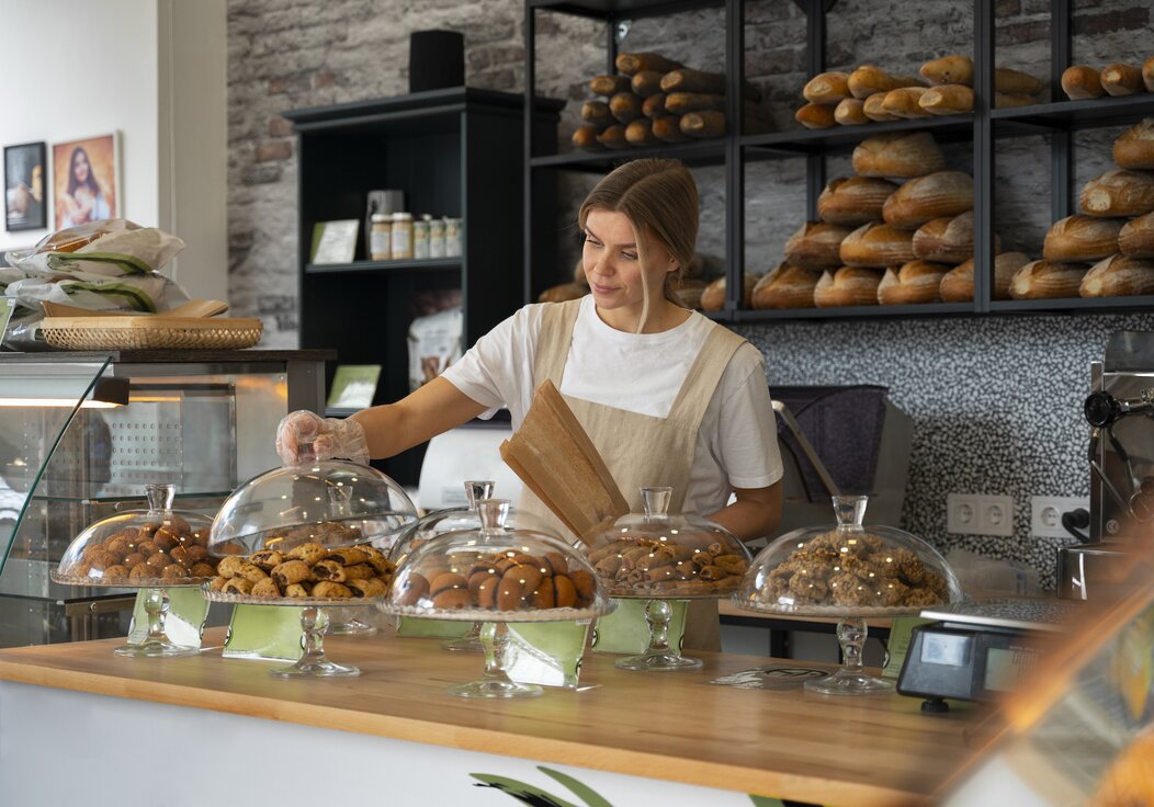 Photo d'une personne travaillant dans une boulangerie