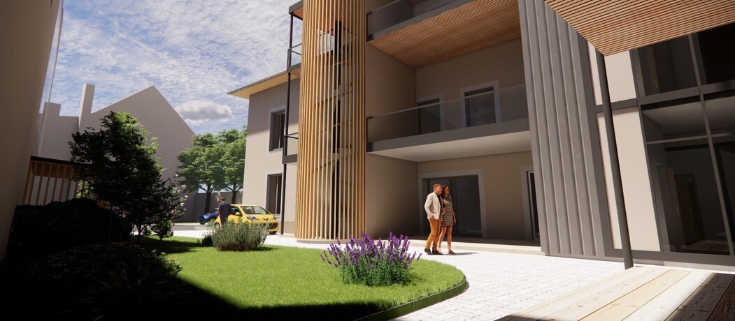 Représentation 3D du projet des 13 logements