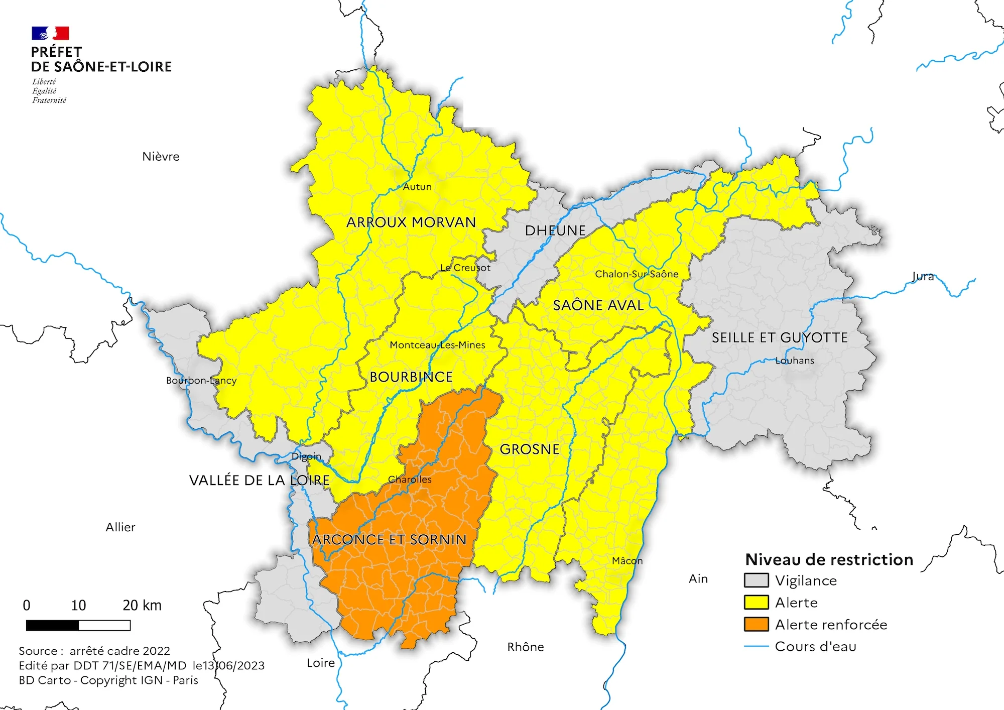 Carte de l'usage de l'eau