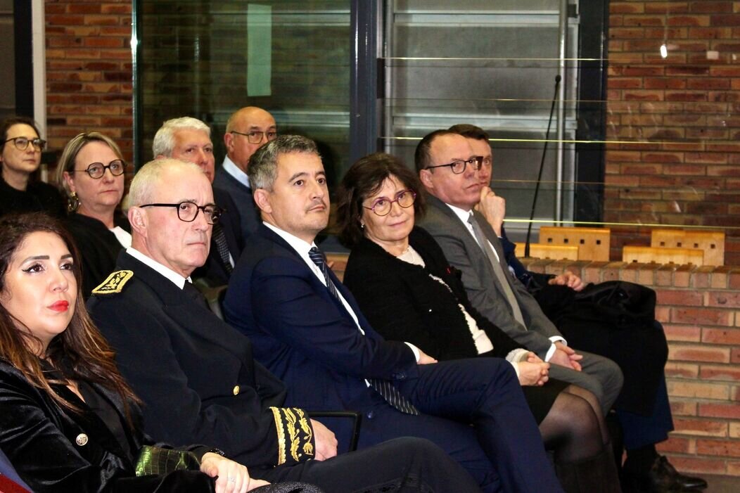 Photo de Nadjoua Belhadef, Paul Mourier, Gérald Darmanin, Lucette Broutechoux et Philippe Astruc