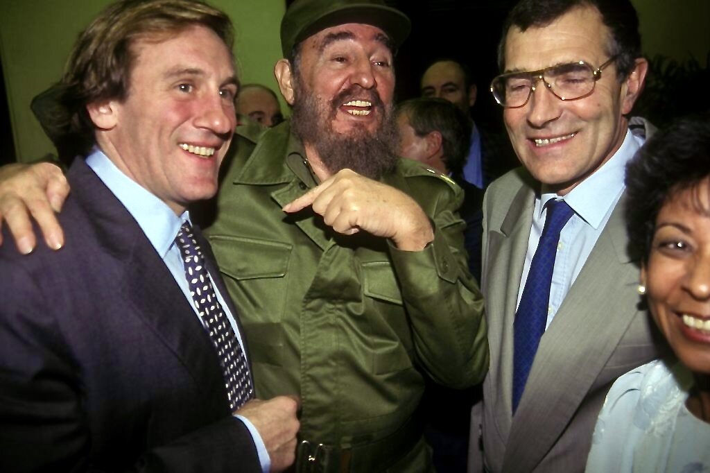 Photo de Gérard Depardieu, Fidel Castro et Gérard Bourgoin