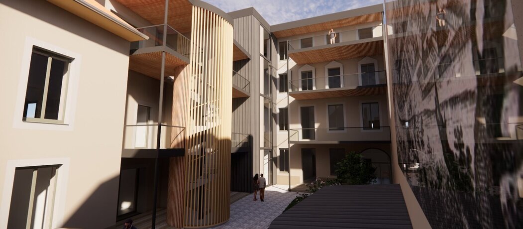 Représentation 3D du projet des 13 logements