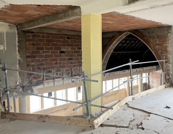 Photo du chantier de réhabilitation de l'ancien foyer des jeunes travailleurs de Dijon